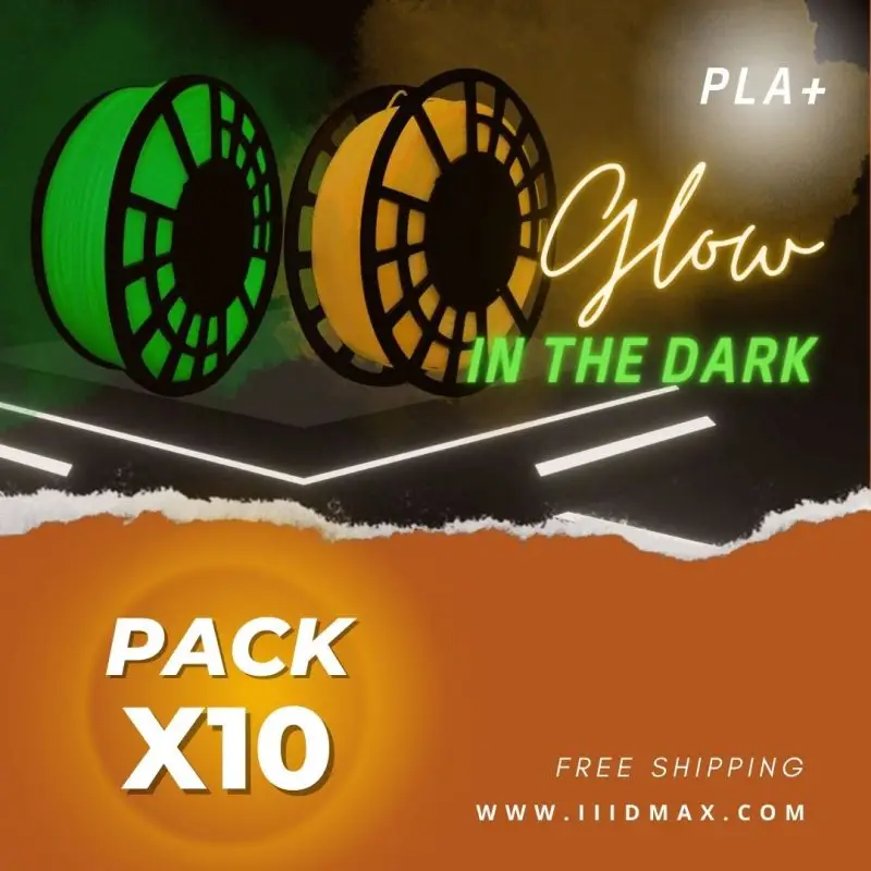10 x 1kg Glow in the Dark PLA+ Filament