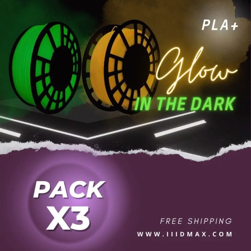 3 x 1kg Glow in the Dark PLA+ Filament