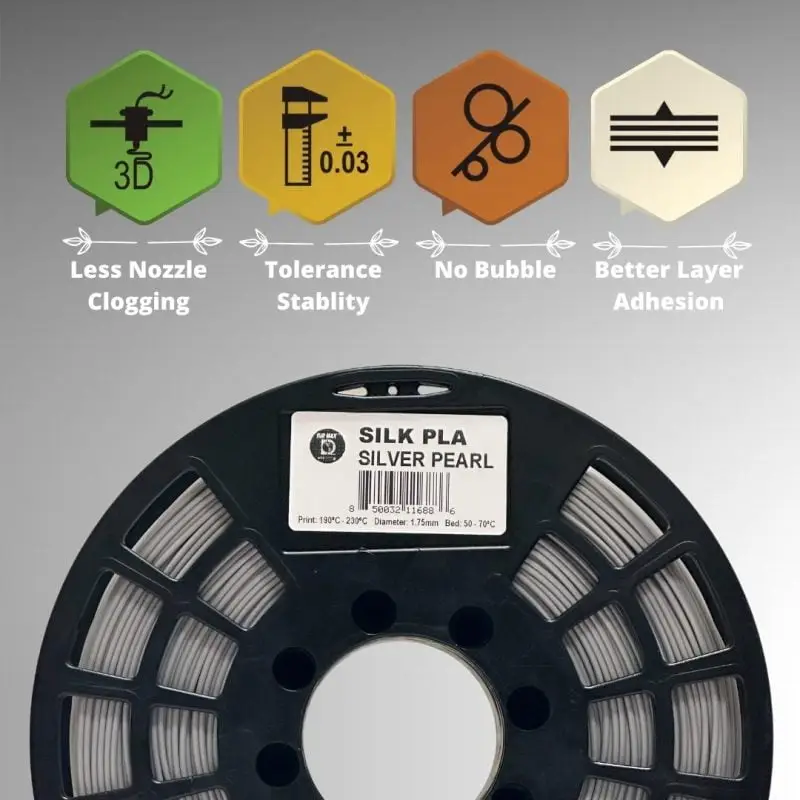 Silver Pearl Silk PLA Filament - Image 3
